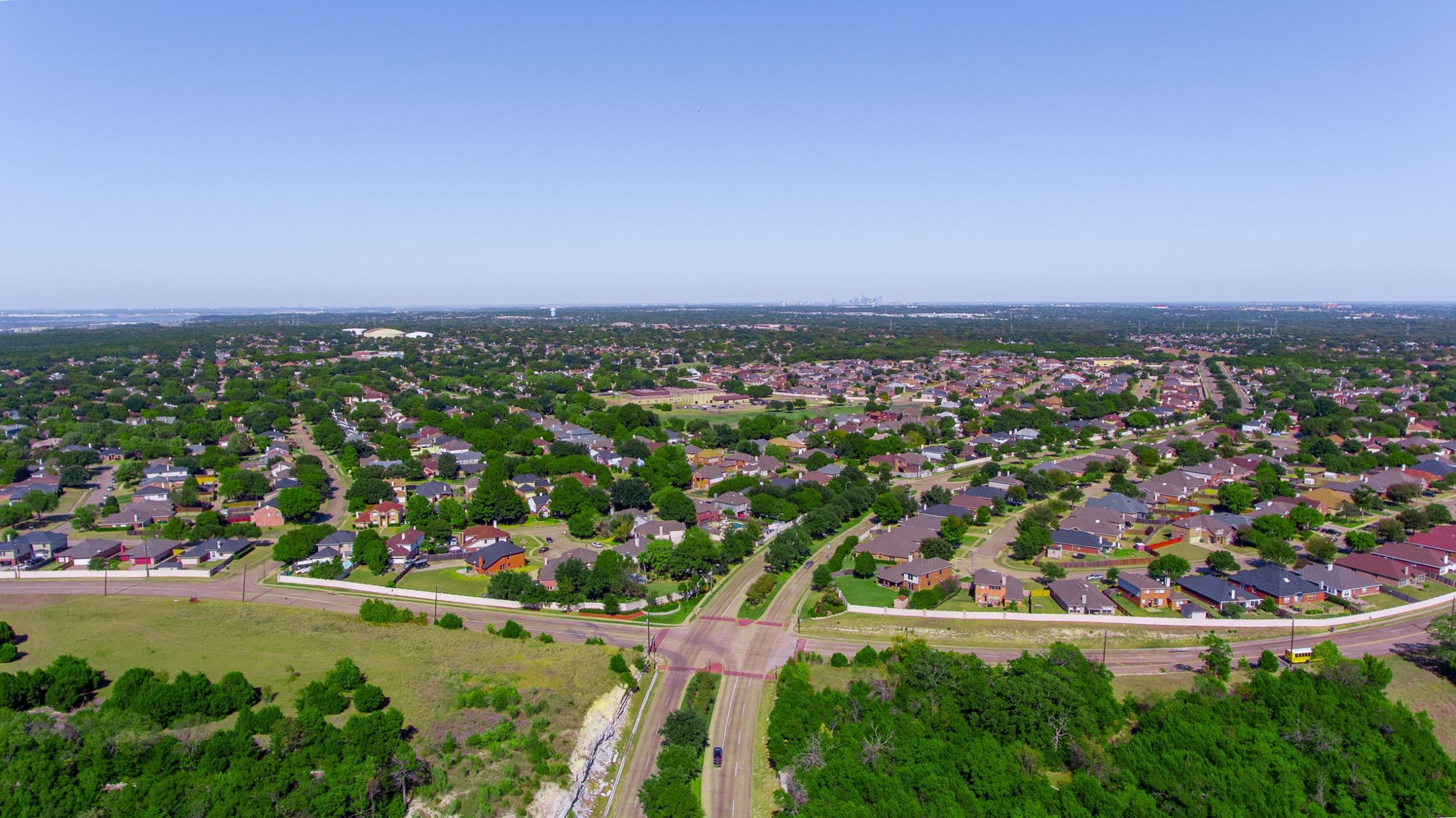 overview of Cedar Hill Texas with various houses and trees
