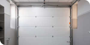 closed white garage door